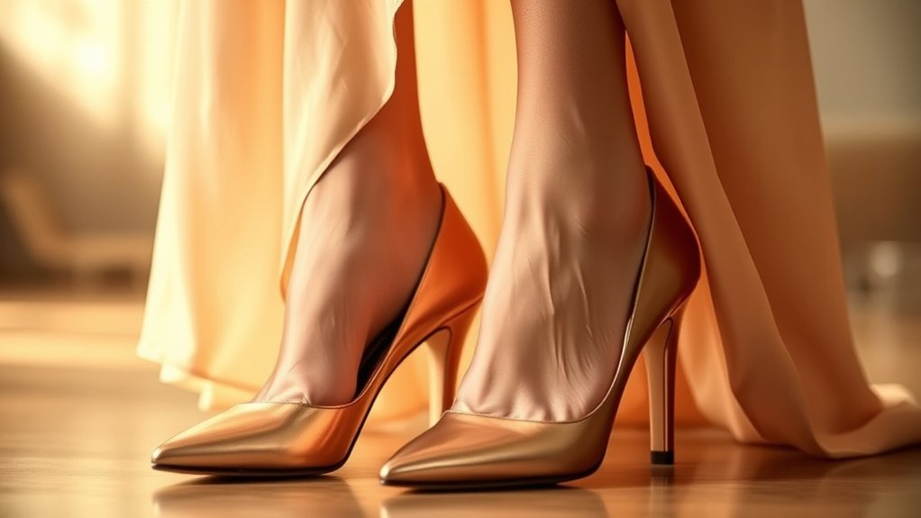 champagne dress neutral metallic accents