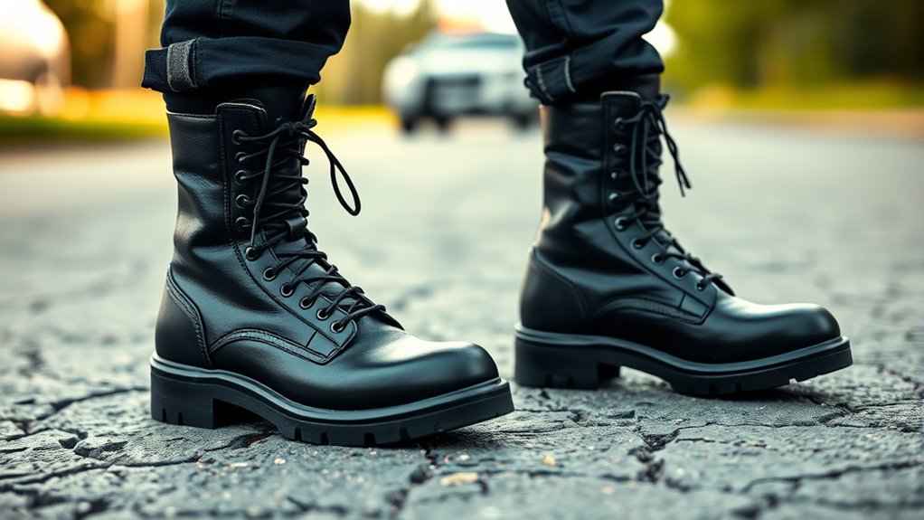 cop shoes tactical polished boots