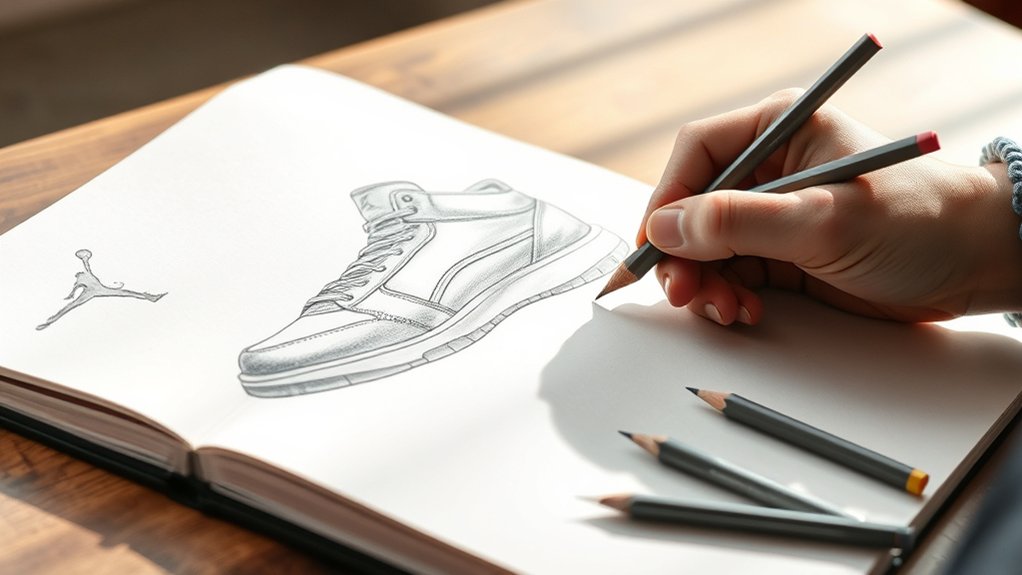 how to draw jordan sneakers