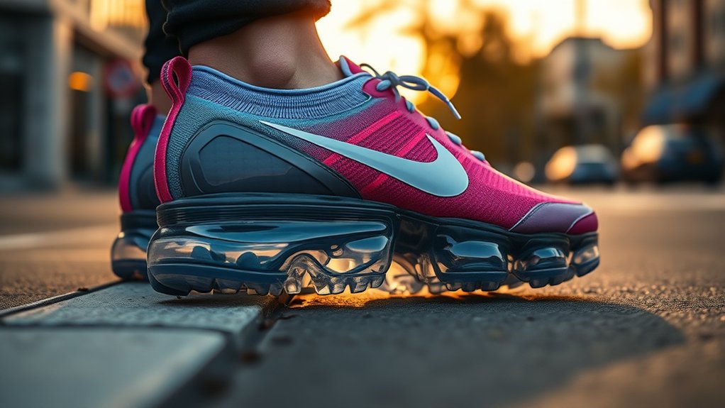 segmented air cushioning with flyknit