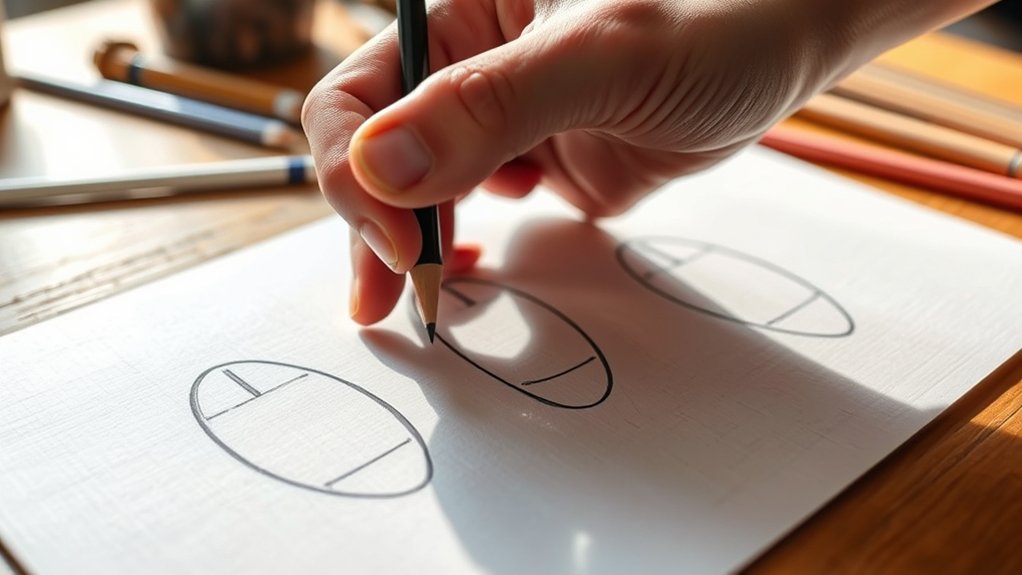 sketch ballet shoes from simple shapes